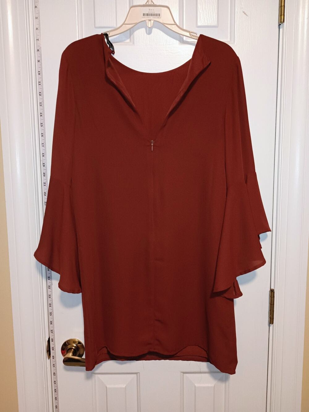 Forever 21 - Rust / Burnt Orange Flutter Sleeve Flowy Shift Dress - Size S